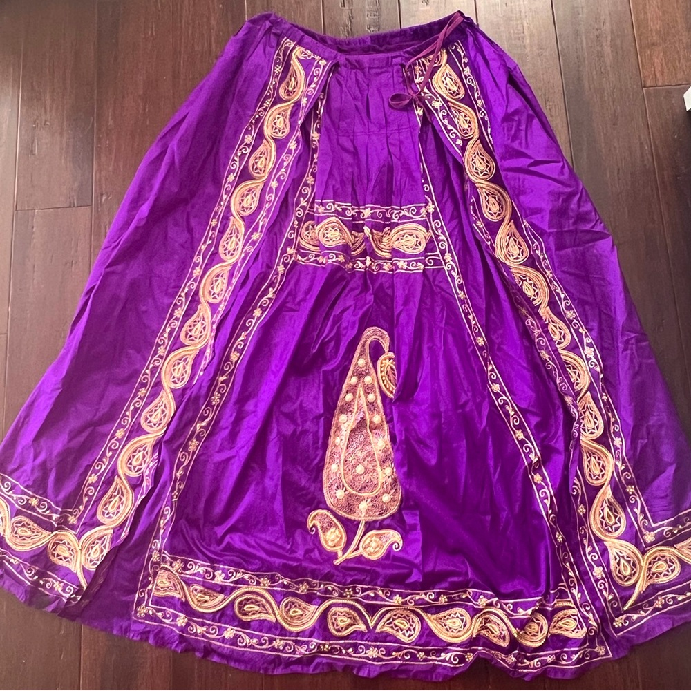 Silk embroidered Lehenga outfit- bottom adjustable with drawstring